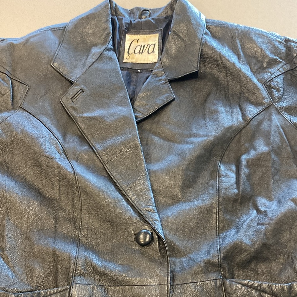 Vintage Cava Leather Trench Coat Size Small